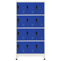 vidaXL Schließfachschrank Grau und Blau 90x45x180 cm Stahl