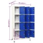 vidaXL Schließfachschrank Grau und Blau 90x45x180 cm Stahl vidaXL Schließfachschrank Grau und Blau 90x45x180 cm Stahl