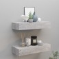 vidaXL Wandregale mit Schubladen 2 Stk. Betongrau 60x23,5x10 cm MDF vidaXL Wandregale mit Schubladen 2 Stk. Betongrau 60x23,5x10 cm MDF