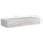 vidaXL Wandregale mit Schubladen 2 Stk. Betongrau 60x23,5x10 cm MDF vidaXL Wandregale mit Schubladen 2 Stk. Betongrau 60x23,5x10 cm MDF