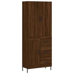 Highboard Braun Eichen-Optik 69,5x34x180 cm Holzwerkstoff