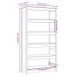 vidaXL Bücherregal 80x35x154 cm Massivholz Kiefer vidaXL Bücherregal 80x35x154 cm Massivholz Kiefer