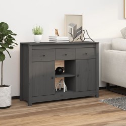 vidaXL Sideboard Grau 100x35x74,5 cm Massivholz Kiefer