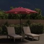 vidaXL Sonnenschirm mit LED-Leuchten und Stahlmast 300 cm Bordeauxrot vidaXL Sonnenschirm mit LED-Leuchten und Stahlmast 300 cm Bordeauxrot