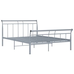 vidaXL Bettgestell Grau Metall 140x200 cm