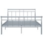 vidaXL Bettgestell Grau Metall 140x200 cm vidaXL Bettgestell Grau Metall 140x200 cm