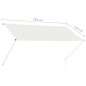 vidaXL Einziehbare Markise 250×150 cm Creme vidaXL Einziehbare Markise 250×150 cm Creme