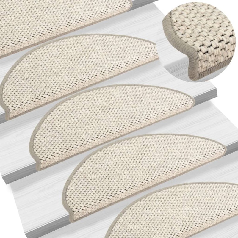 vidaXL Treppenmatten Selbstklebend Sisal-Optik 15 Stk. 65x21x4cm Beige vidaXL Treppenmatten Selbstklebend Sisal-Optik 15 Stk. 65x21x4cm Beige
