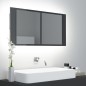 vidaXL LED-Bad-Spiegelschrank Hochglanz-Grau 90x12x45 cm Acryl vidaXL LED-Bad-Spiegelschrank Hochglanz-Grau 90x12x45 cm Acryl