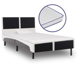 Bett mit Memory-Schaum-Matratze Kunstleder 90×200cm