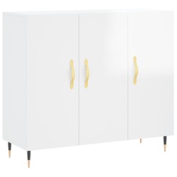 vidaXL Sideboard Hochglanz-Weiß 90x34x80 cm Holzwerkstoff