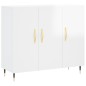 vidaXL Sideboard Hochglanz-Weiß 90x34x80 cm Holzwerkstoff vidaXL Sideboard Hochglanz-Weiß 90x34x80 cm Holzwerkstoff