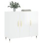 vidaXL Sideboard Hochglanz-Weiß 90x34x80 cm Holzwerkstoff vidaXL Sideboard Hochglanz-Weiß 90x34x80 cm Holzwerkstoff
