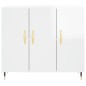 vidaXL Sideboard Hochglanz-Weiß 90x34x80 cm Holzwerkstoff vidaXL Sideboard Hochglanz-Weiß 90x34x80 cm Holzwerkstoff