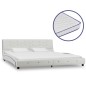 Bett mit Memory-Schaum-Matratze Weiß Kunstleder 180x200 cm Bett mit Memory-Schaum-Matratze Weiß Kunstleder 180x200 cm
