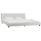 Bett mit Memory-Schaum-Matratze Weiß Kunstleder 180x200 cm Bett mit Memory-Schaum-Matratze Weiß Kunstleder 180x200 cm