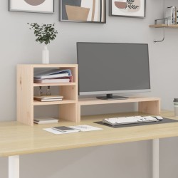 vidaXL Monitorständer 81x20x30 cm Massivholz Kiefer
