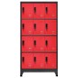 vidaXL Schließfachschrank Anthrazit und Rot 90x45x180 cm Stahl vidaXL Schließfachschrank Anthrazit und Rot 90x45x180 cm Stahl