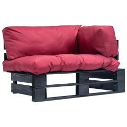 Outdoor-Sofa Paletten mit Kissen in Rot Kiefernholz