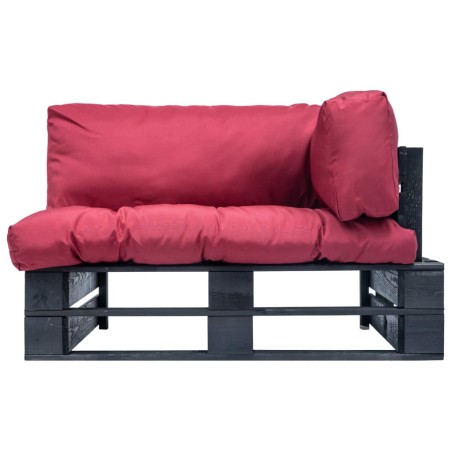 Outdoor-Sofa Paletten mit Kissen in Rot Kiefernholz