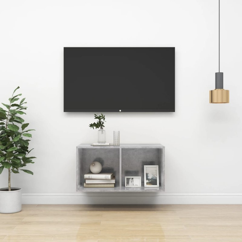 vidaXL TV-Wandschrank Betongrau 37x37x72 cm Holzwerkstoff vidaXL TV-Wandschrank Betongrau 37x37x72 cm Holzwerkstoff