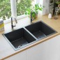 vidaXL Handgefertigte Küchenspüle Schwarz Edelstahl vidaXL Handgefertigte Küchenspüle Schwarz Edelstahl