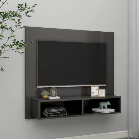 vidaXL TV-Wandschrank Hochglanz-Grau 102x23,5x90 cm Holzwerkstoff
