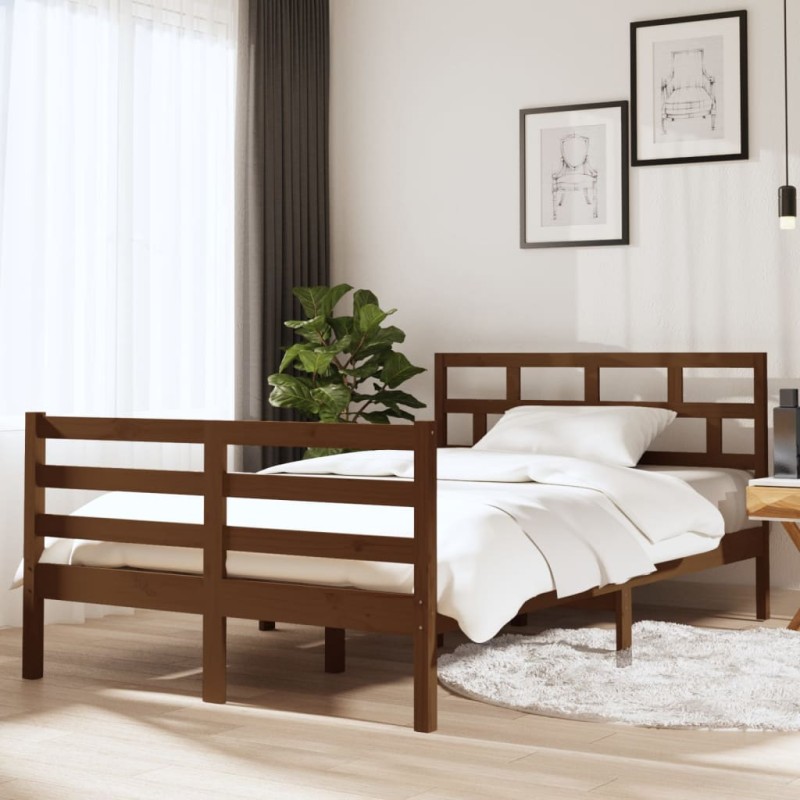 vidaXL Massivholzbett Honigbraun 120x190 cm vidaXL Massivholzbett Honigbraun 120x190 cm