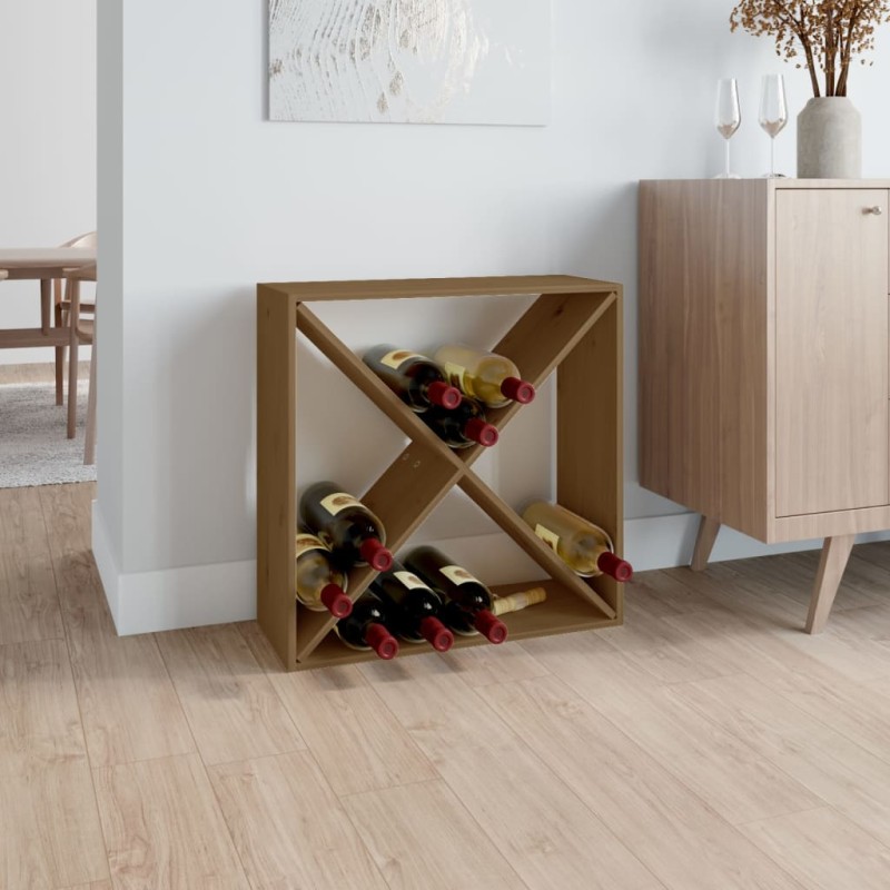 vidaXL Weinregal Honigbraun 62x25x62 cm Massivholz Kiefer vidaXL Weinregal Honigbraun 62x25x62 cm Massivholz Kiefer