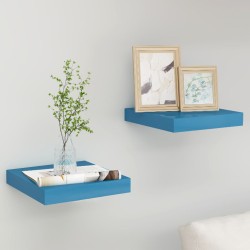 vidaXL Schwebende Wandregale 2 Stk. Blau 23x23,5x3,8 cm MDF