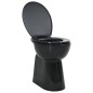 vidaXL Hohe Spülrandlose Toilette Soft-Close 7cm Höher Keramik Schwarz vidaXL Hohe Spülrandlose Toilette Soft-Close 7cm Höher Keramik Schwarz