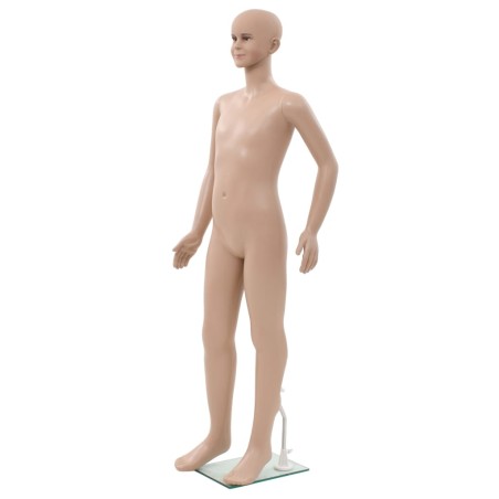vidaXL Kinder-Schaufensterpuppe mit Glassockel Beige 140 cm 
