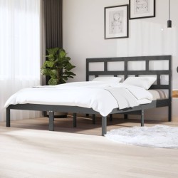 vidaXL Massivholzbett Grau Kiefer 160x200 cm