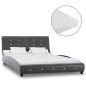 Bett mit Matratze Grau Kunstleder 120 × 200 cm Bett mit Matratze Grau Kunstleder 120 × 200 cm