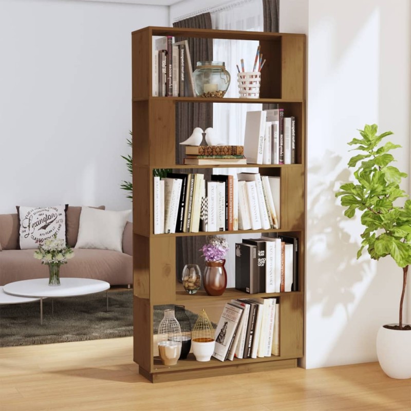 vidaXL Bücherregal/Raumteiler Honigbraun 80x25x163,5 cm Massivholz vidaXL Bücherregal/Raumteiler Honigbraun 80x25x163,5 cm Massivholz