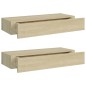 vidaXL Wand-Schubladenregale 2 Stk. Eichenoptik 60x23,5x10 cm MDF vidaXL Wand-Schubladenregale 2 Stk. Eichenoptik 60x23,5x10 cm MDF