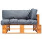 Garten-Palettensofa mit Grauen Kissen Kiefernholz Garten-Palettensofa mit Grauen Kissen Kiefernholz