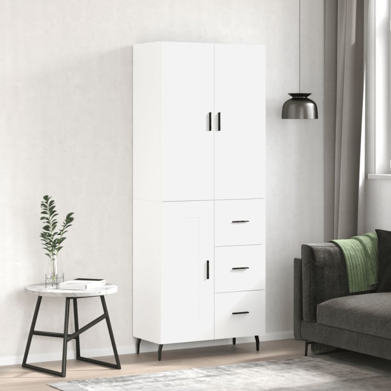 Highboard Weiß 69,5x34x180 cm Holzwerkstoff Highboard Weiß 69,5x34x180 cm Holzwerkstoff
