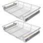 vidaXL Einbauschublade Korbauszug 2 Stk. Silbern 800 mm vidaXL Einbauschublade Korbauszug 2 Stk. Silbern 800 mm