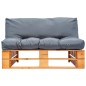 vidaXL Outdoor-Sofa Paletten mit Kissen in Grau Kiefernholz vidaXL Outdoor-Sofa Paletten mit Kissen in Grau Kiefernholz