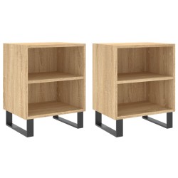 vidaXL Nachttische 2 Stk. Sonoma-Eiche 40x30x50 cm Holzwerkstoff