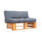 vidaXL Outdoor-Sofa Paletten mit Kissen in Grau Kiefernholz vidaXL Outdoor-Sofa Paletten mit Kissen in Grau Kiefernholz