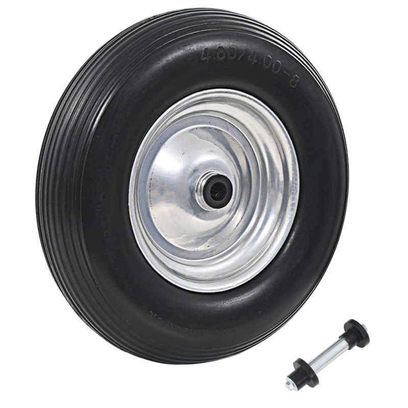 vidaXL Schubkarrenrad mit Achse Massives PU 4,00 - 8 390 mm vidaXL Schubkarrenrad mit Achse Massives PU 4,00 - 8 390 mm