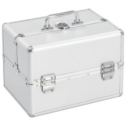 vidaXL Kosmetikkoffer 22x30x21 cm Silbern Aluminium 