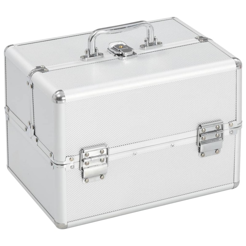 vidaXL Kosmetikkoffer 22x30x21 cm Silbern Aluminium vidaXL Kosmetikkoffer 22x30x21 cm Silbern Aluminium