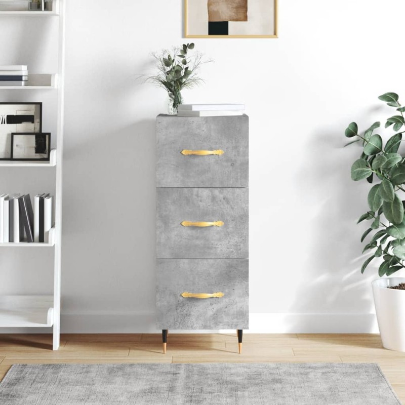 vidaXL Sideboard Betongrau 34,5x34x90 cm Holzwerkstoff vidaXL Sideboard Betongrau 34,5x34x90 cm Holzwerkstoff