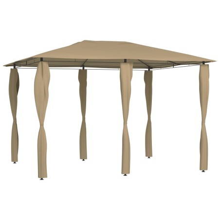 vidaXL Pavillon mit Pfostenabdeckungen 3x4x2,6 m Taupe 160 g/m² 