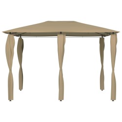 vidaXL Pavillon mit Pfostenabdeckungen 3x4x2,6 m Taupe 160 g/m² 