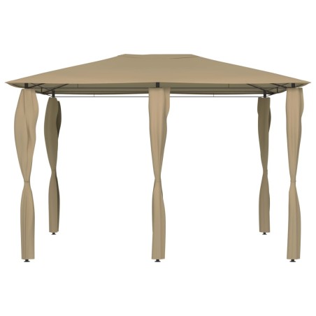 vidaXL Pavillon mit Pfostenabdeckungen 3x4x2,6 m Taupe 160 g/m² 
