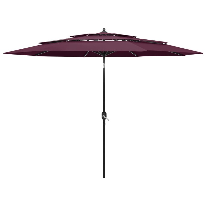 vidaXL Sonnenschirm mit Aluminium-Mast 3-lagig Bordeauxrot 3 m vidaXL Sonnenschirm mit Aluminium-Mast 3-lagig Bordeauxrot 3 m